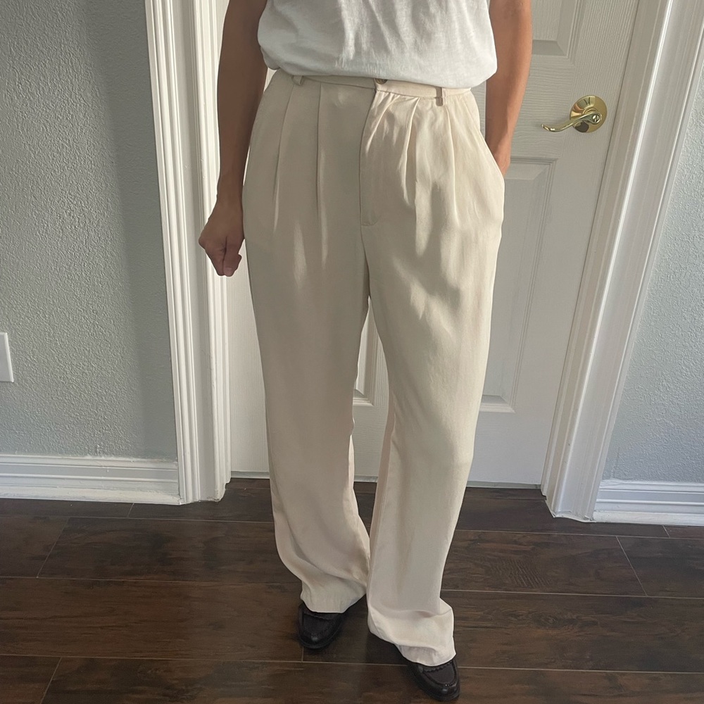 Reformation Cream Pants, great condition, size 4